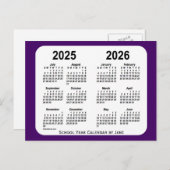 2025-2026紫ミニスクール年カレンダーby Janz ポストカード (正面/裏面)