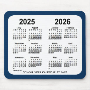 2025-2026警察箱のJanz著青い学校のカレンダー マウスパッド