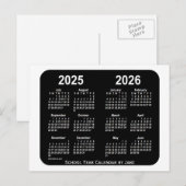 2025-2026 ホワイト ネオン スクール カレンダー / Janz ポストカード (正面/裏面)