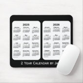 2025-2026 Black and White 2 Year Calendar by Janz マウスパッド (マウス)