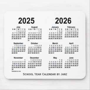 2025-2026 Janz著白い学校のカレンダー マウスパッド