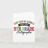 2025-2026 Last Day Of School Autograph 5th Grade G カード (正面)