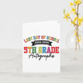 2025-2026 Last Day Of School Autograph 5th Grade G カード (黄色い花)