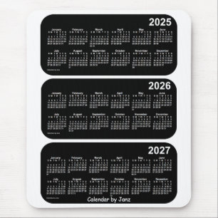 2025-2027白ネオン3年カレンダーby Janz マウスパッド