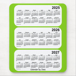 2025-2027黄色緑Janz著3年のカレンダー マウスパッド