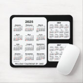 2025-2027黒3年休日カレンダー(by Janz) マウスパッド (マウス)