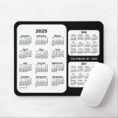2025-2027 Janzによる白黒3年カレンダー マウスパッド (マウス)