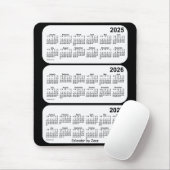 2025-2027 Janzによる白黒3年カレンダー マウスパッド (マウス)