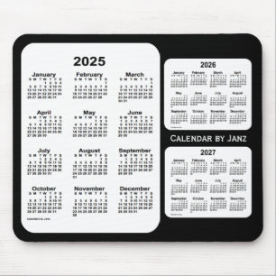 2025-2027 Janz著白黒3年のカレンダー マウスパッド