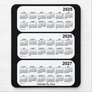 2025-2027 Janz著白黒3年のカレンダー マウスパッド