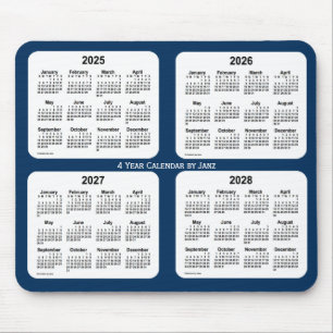 2025-2028警察箱の青Janz著4年のカレンダー マウスパッド