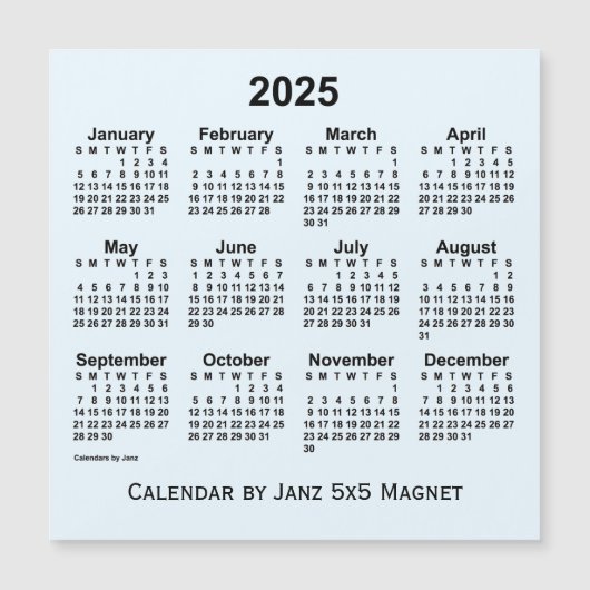 2025 Alice Blue Calendar by Janz 5x5マグネット (正面)