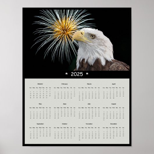 2025 Bald Eagle Wall Calendarポスター ポスター (正面)