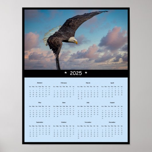 2025 Bald Eagle Wall Calendarポスター ポスター (正面)