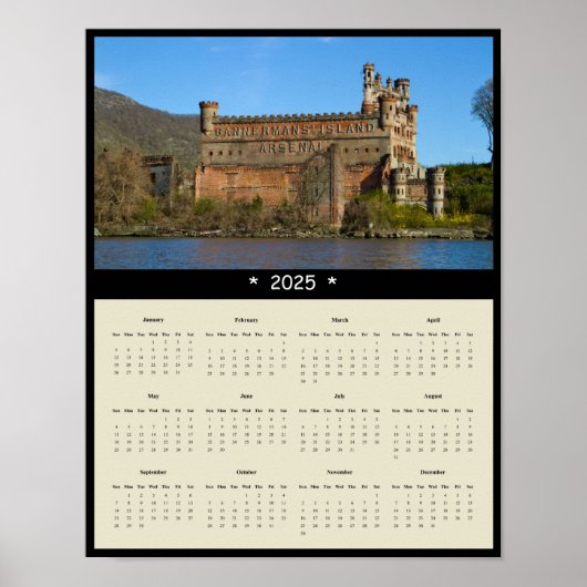 2025 Bannerman Island Castle Wall Calendarポスター ポスター (正面)