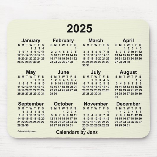 2025 Beige Calendar by Janz Mouse pad マウスパッド (正面)