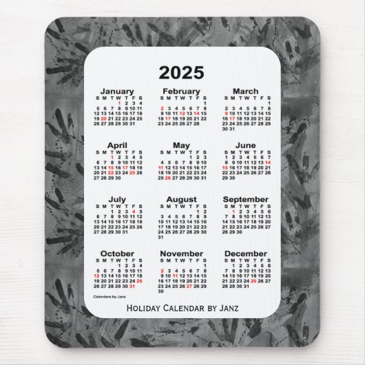 2025 Black Art Holiday Calendar by Janz マウスパッド (正面)