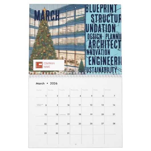2025 Builders & Architects Branded カレンダー (3月 2026)
