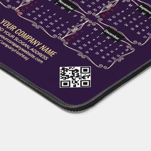 2025 Calendar Nativity Manger O Holy Night Script デスクマット (コーナー)