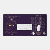 2025 Calendar Nativity Manger O Holy Night Script デスクマット (キーボード&マウス)