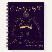 2025 Calendar Nativity Manger O Holy Night Script ノートブック (正面)