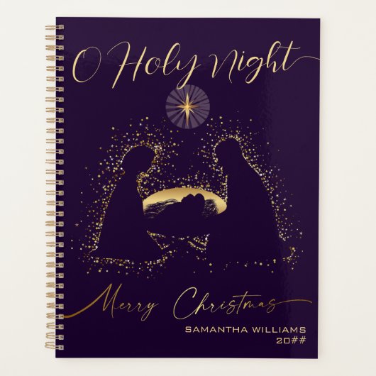 2025 Calendar Nativity Manger O Holy Night Script プランナー手帳 (正面)