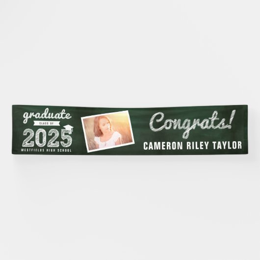 2025 Chalkboardスケッチ卒業パーティー写真 横断幕 (横)