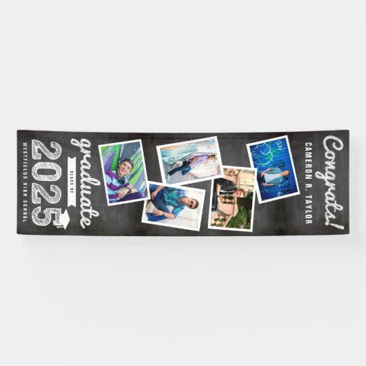 2025 Chalkboard Sketch 5写真卒業パーティー 横断幕 (横)