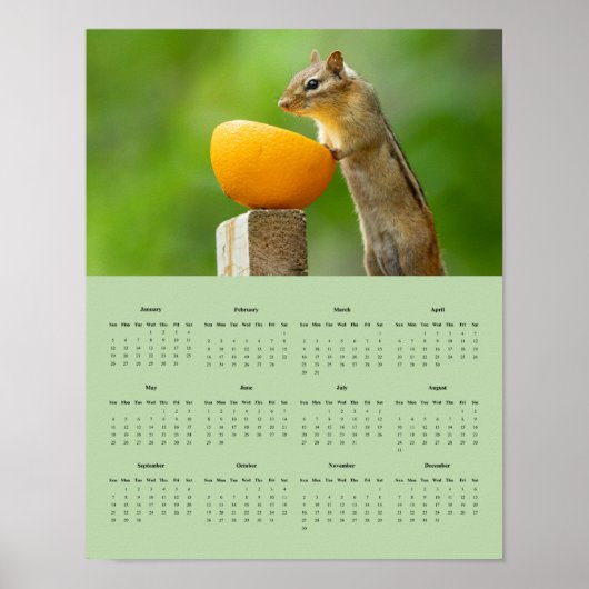 2025 Chipmunk Wall Calendarポスター ポスター (正面)