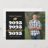 2025 Christian Black金ゴールド写真卒業 案内状 (正面)