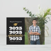 2025 Christian Black金ゴールド写真卒業 案内状 (スタンド正面)