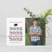 2025 Christian Black Red Photo卒業 案内状 (スタンド正面)