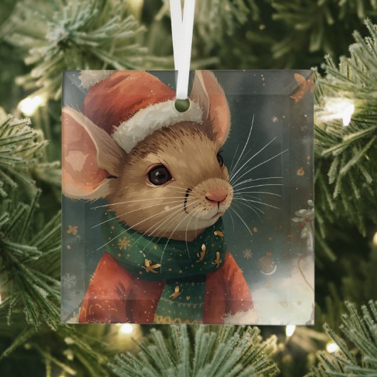 2025 Christmas Mouse Ornament ガラスオーナメント (インサイチュ)