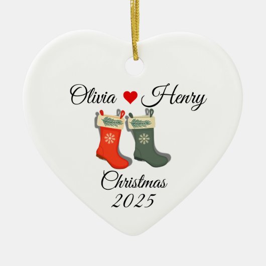 2025 Christmas Ornament | Personalized Keepsake セラミックオーナメント (正面)