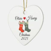 2025 Christmas Ornament | Personalized Keepsake セラミックオーナメント (左)