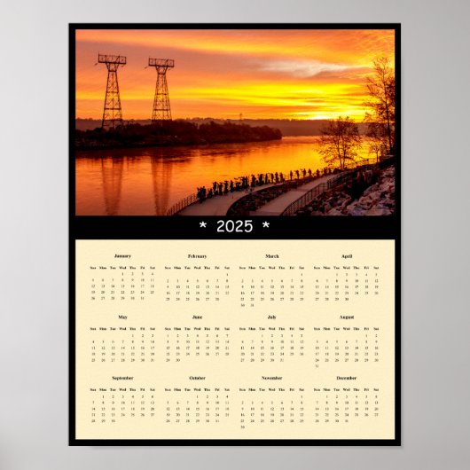 2025 Conowingo Dam Sunrise Wall Calendarポスター ポスター (正面)