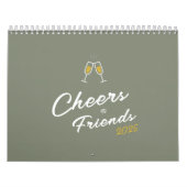2025 Friends写真モダンコラージュ月ミニマル数 カレンダー (カバー)