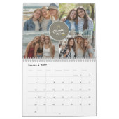 2025 Friends写真モダンコラージュ月ミニマル数 カレンダー (1月 2027)