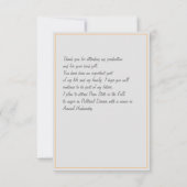 2025 Grad はっきりした金ゴールド黒写真ありがとう サンキューカード (裏面)