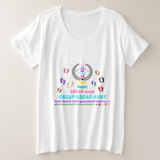 2025 Great-Great-Aunt (G2) Commemorative プラスサイズTシャツ (デザイン正面)