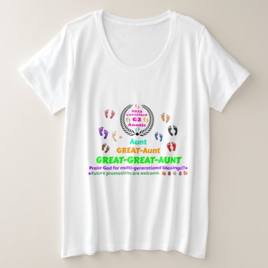 2025 Great-Great-Aunt (G2) Commemorative プラスサイズTシャツ (デザイン正面)