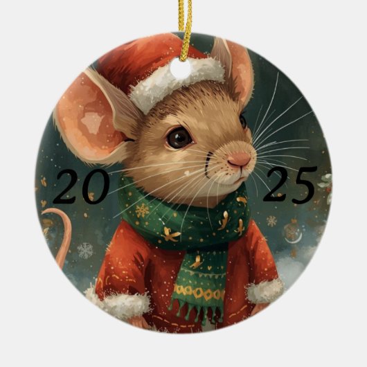 2025 Holiday Mouse Ornament セラミックオーナメント (正面)