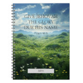 2025 JWカスタマイズ年文字詩篇96:8山 ノートブック (正面)