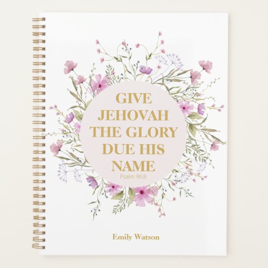 2025 JWカスタマイズ年文字詩篇96:8花 プランナー手帳 (正面)