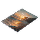 2025 JW年文字詩篇96:8夕日のある海 ノートブック (左側)