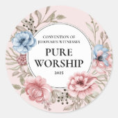 2025 JW条約ピュア礼拝フローラデザイン ラウンドシール (正面)