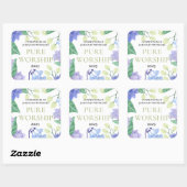 2025 JW条約ピュア礼拝ブルーフローラデザイン スクエアシール (シート)