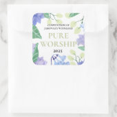 2025 JW条約ピュア礼拝ブルーフローラデザイン スクエアシール (バッグ)