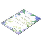 2025 JW条約ピュア礼拝ブルーフローラデザイン ノートブック (左側)