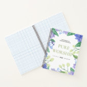 2025 JW条約ピュア礼拝ブルーフローラデザイン ノートブック (内部)